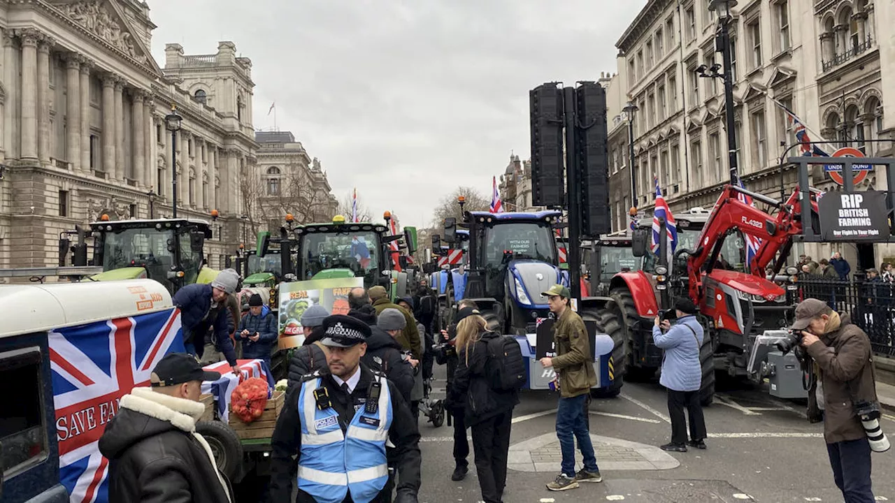 Hundreds of tractors roll through Whitehall as farmers begin protest over ‘hated’ inheritance tax changes