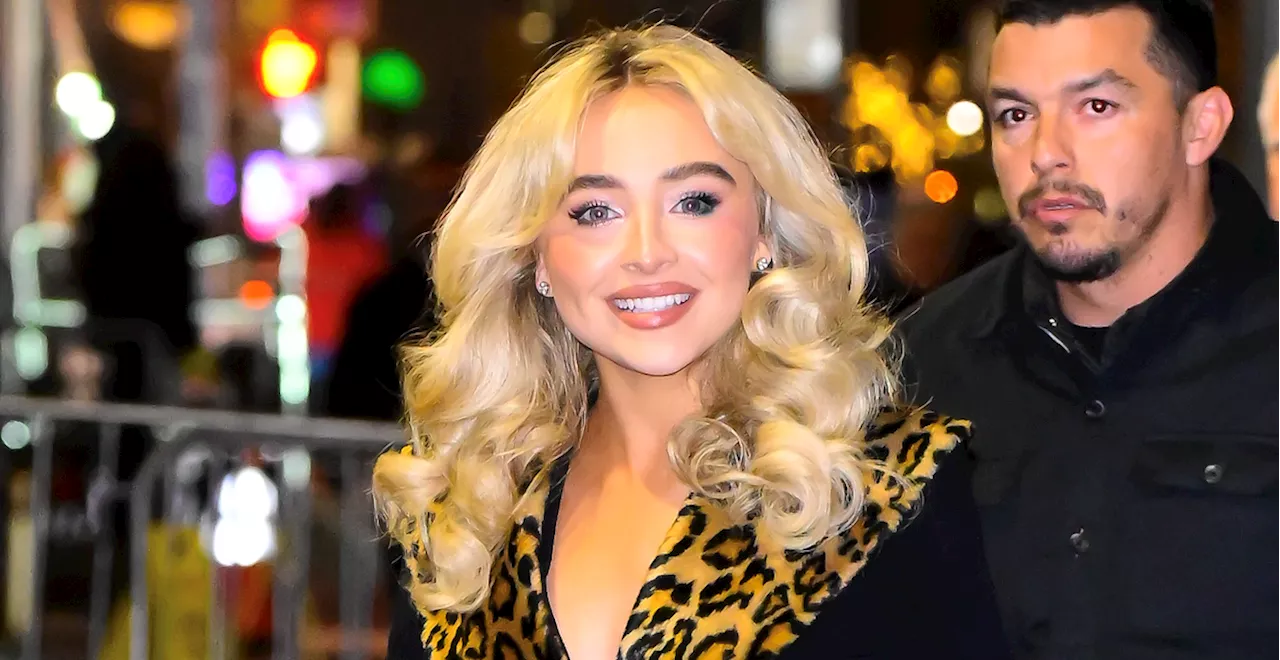 Sabrina Carpenter Just Out Sabrina Carpentered Herself Pairing Micro-Micro Shorts and a Leopard Blazer