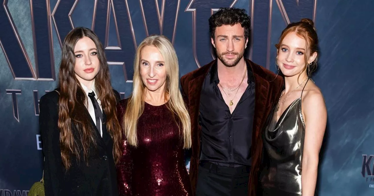 Aaron Taylor-Johnson, 34, embraces stepdaughter, 18, at Kraven the Hunter premiere