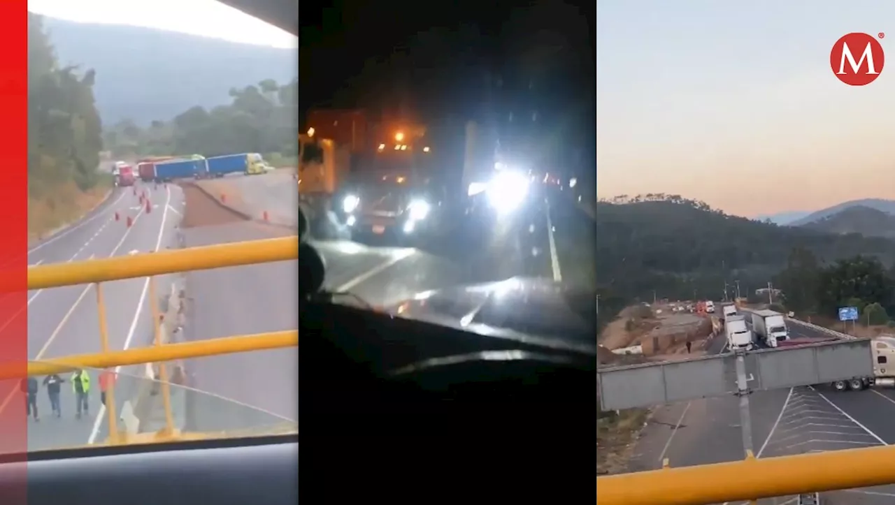 Comuneros bloquean autopista Siglo XXI en Michoacán; demandan aparición con vida de desaparecidos