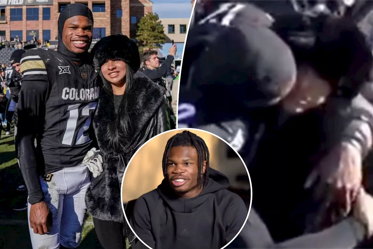 Travis Hunter explains viral moment with fiancée after Colorado win