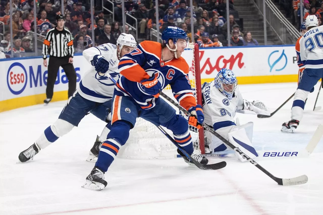 Draisaitl scores his 20th as Oilers edge Lightning 2-1