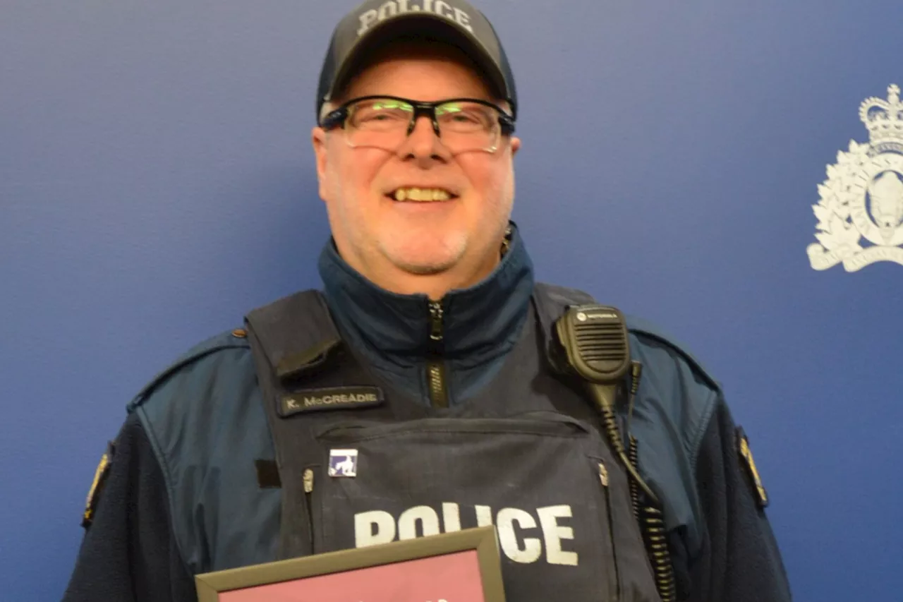 RCMP officer honoured for getting drunk drivers off the road