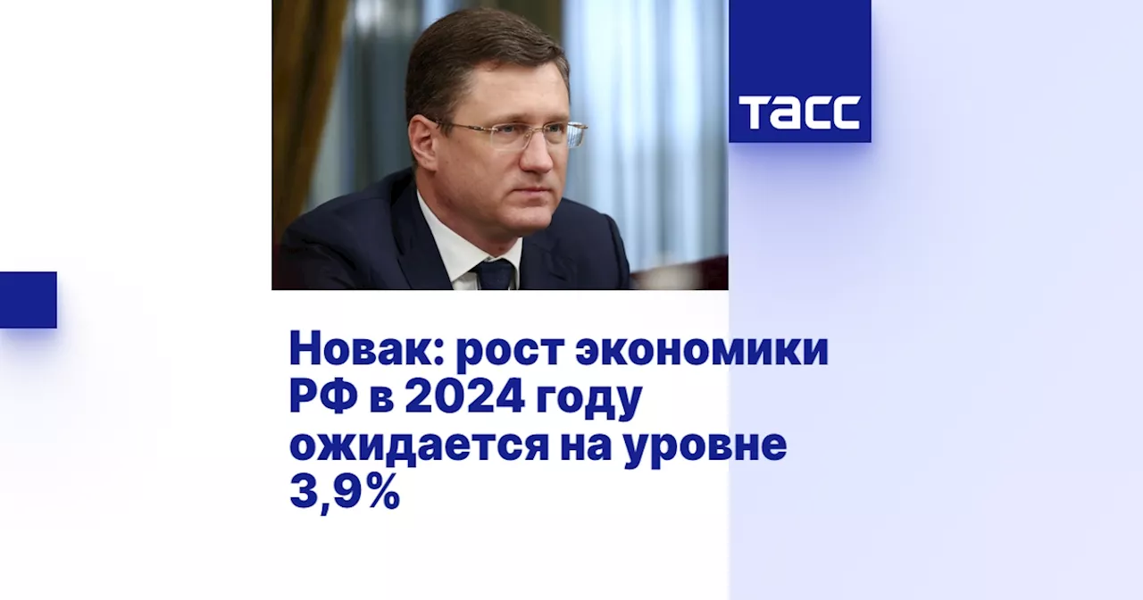 Новак: рост экономики РФ в 2024 году ожидается на уровне 3,9%