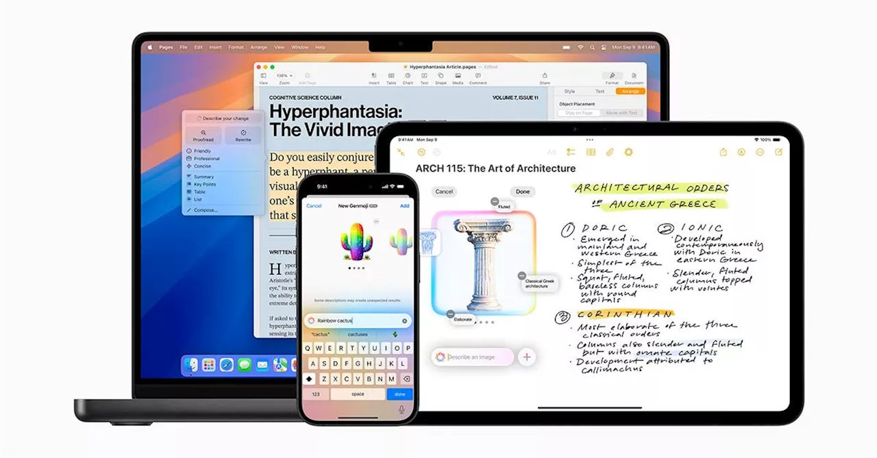 Apple Intelligence อัปเดต เพิ่มฟีเจอร์ AI ใหม่ชุดใหญ่ Image Playground, Genmoji, Writing Tools, รองรับ ChatGPT และคุณสมบัติอัจฉริยะด้านภาพ