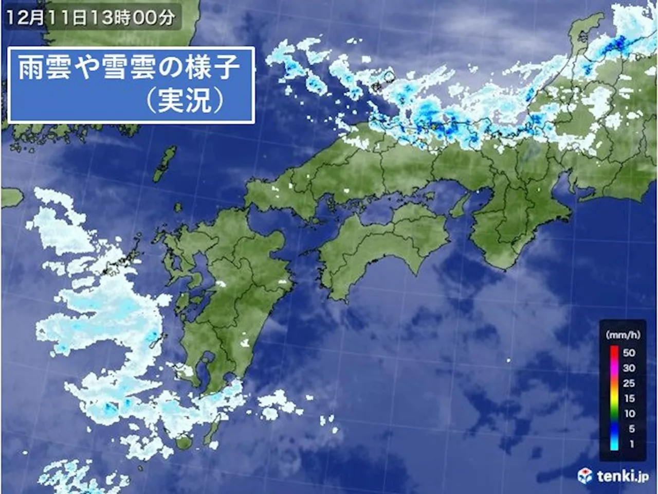 中国地方は日本海側で断続的に雨や雪 14日～15日は平地も雪に 積雪や凍結に注意(気象予報士 高田 尚美 2024年12月11日)