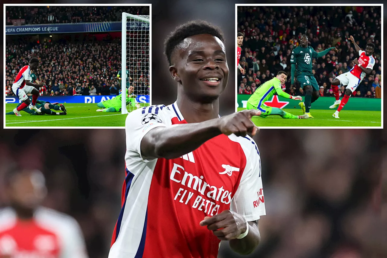 Arsenal 3 Monaco 0: Bukayo Saka scores twice to save wasteful Gunners and boost automatic qualification...