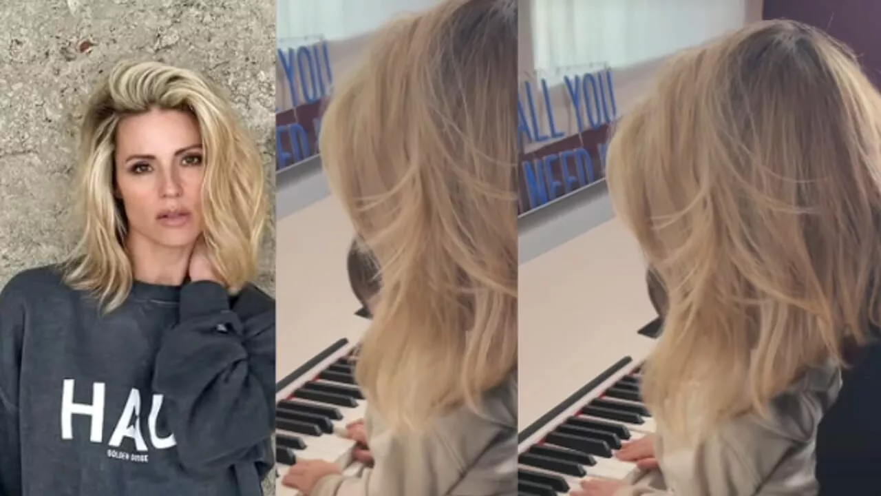 Michelle Hunziker, il video emozionante con il nipote: in due suonano il pianoforte