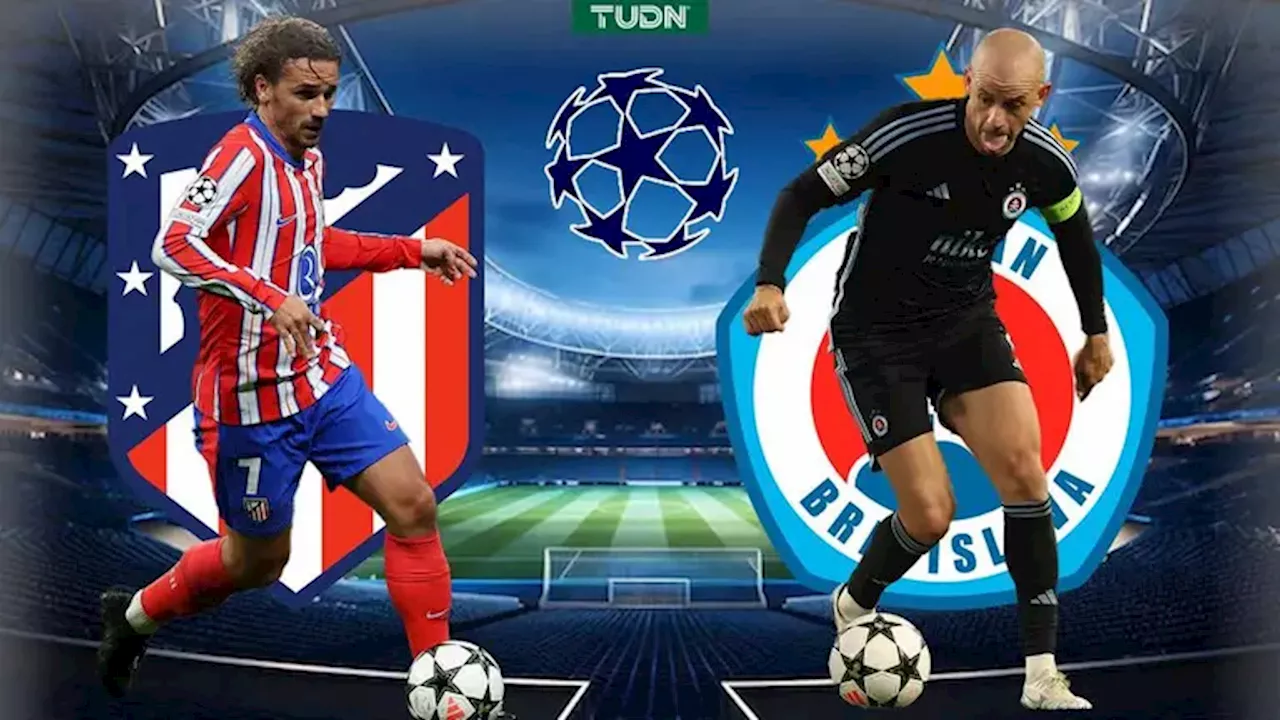 Horario y dónde ver Atlético de Madrid vs Slovan Bratislava de Champions League