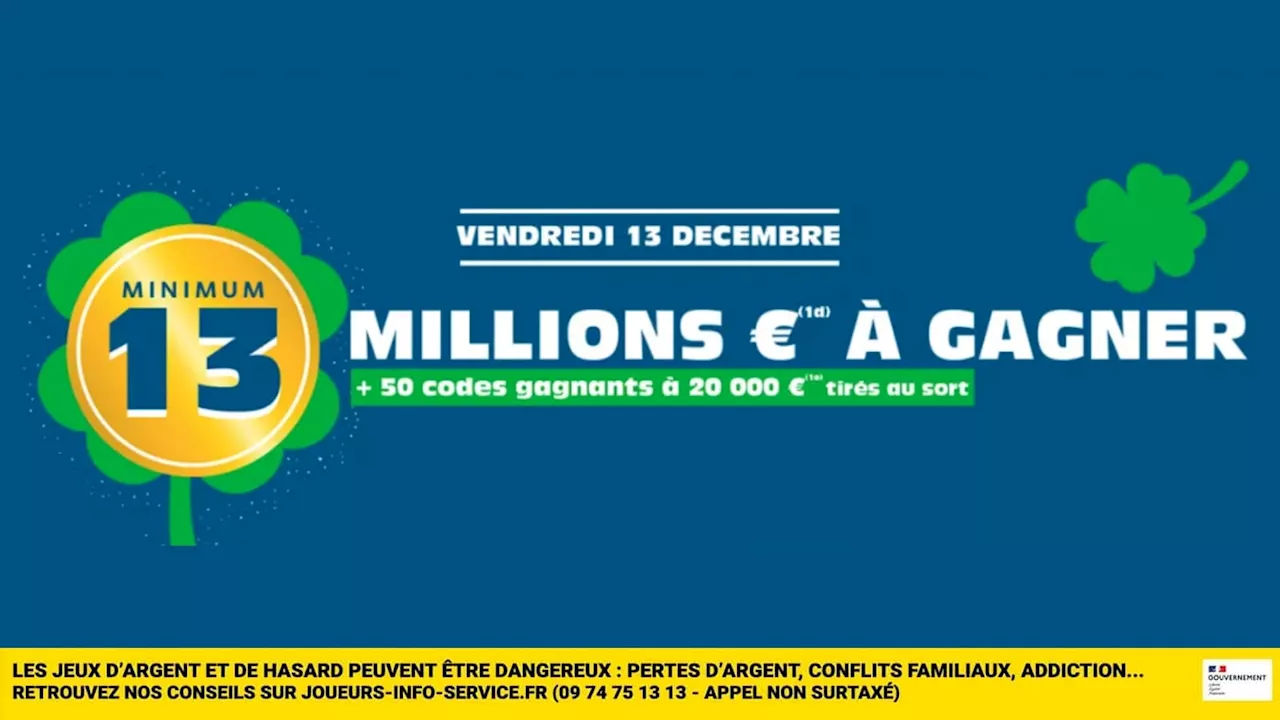 Super jackpot Loto ce vendredi 13 : minimum 13 millions d’euros à gagner