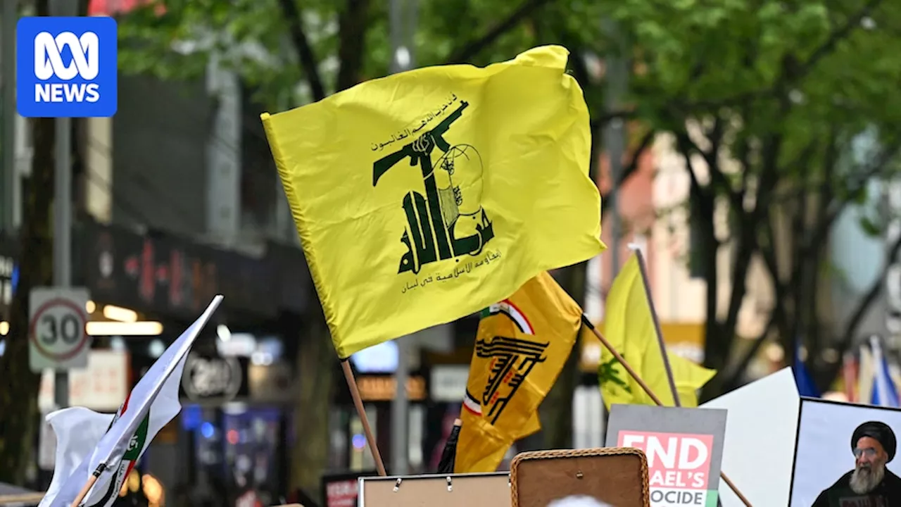 Australian Federal Police charge Melbourne man who allegedly displayed Hezbollah flag at rally