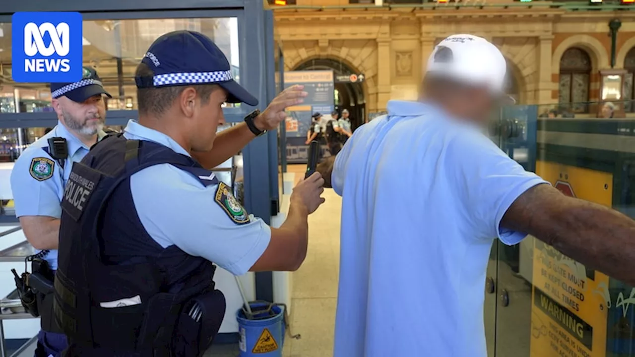 NSW Police charge 10 people after uncovering knives, slingshots, tasers and drug paraphernalia during first wanding operation