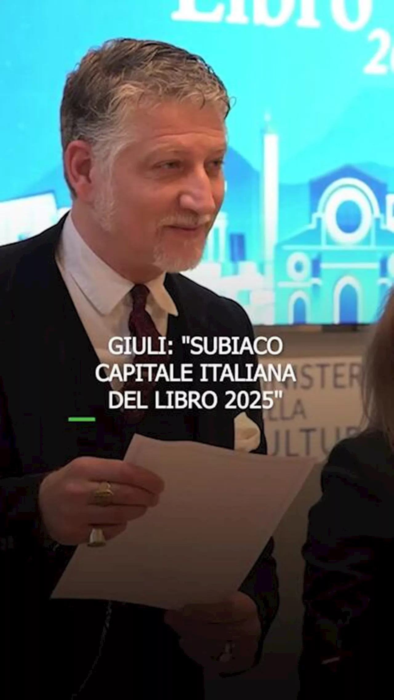 Giuli: 'Subiaco Capitale italiana del Libro'