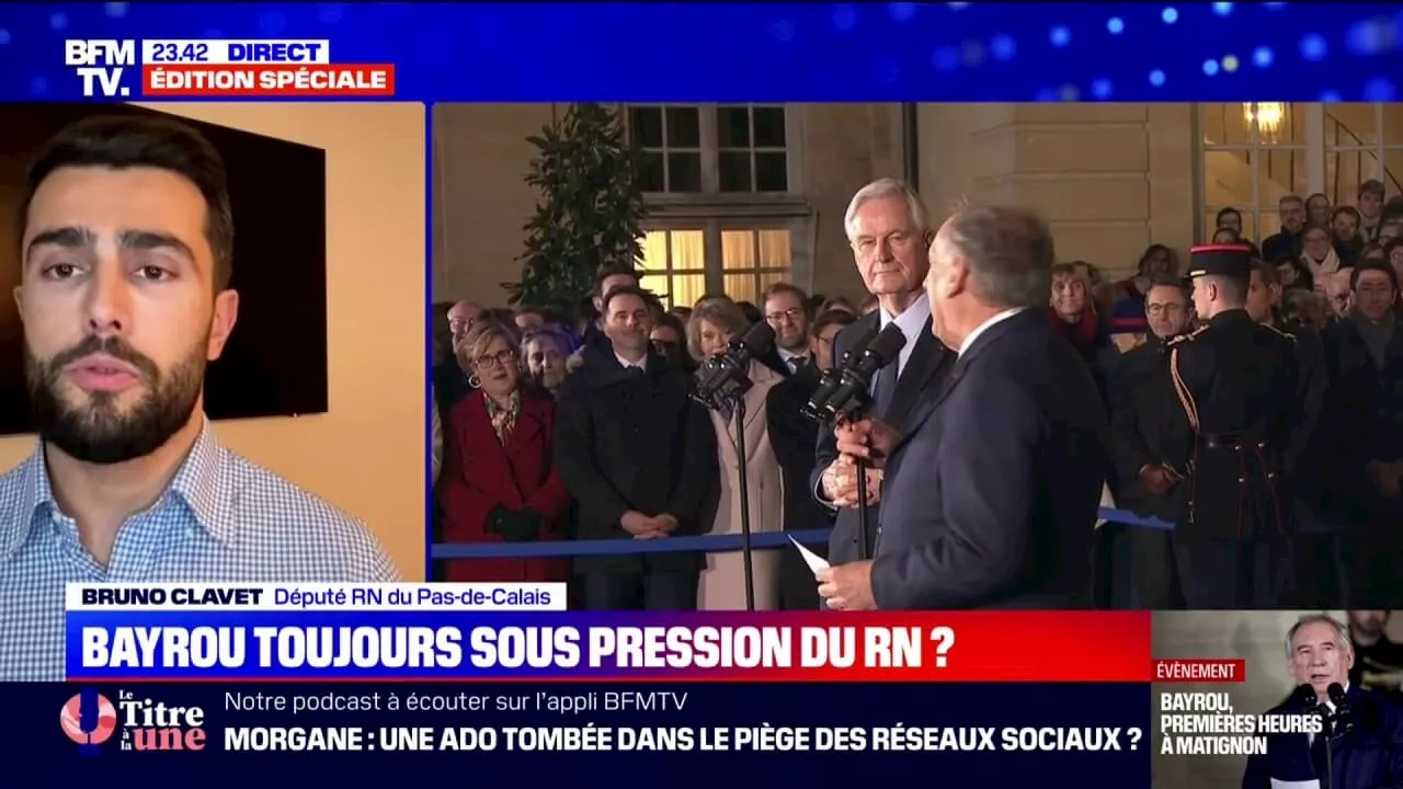 François Bayrou à Matignon: 'Le maître du jeu reste le Rassemblement national', pour Bruno Clavet (RN)