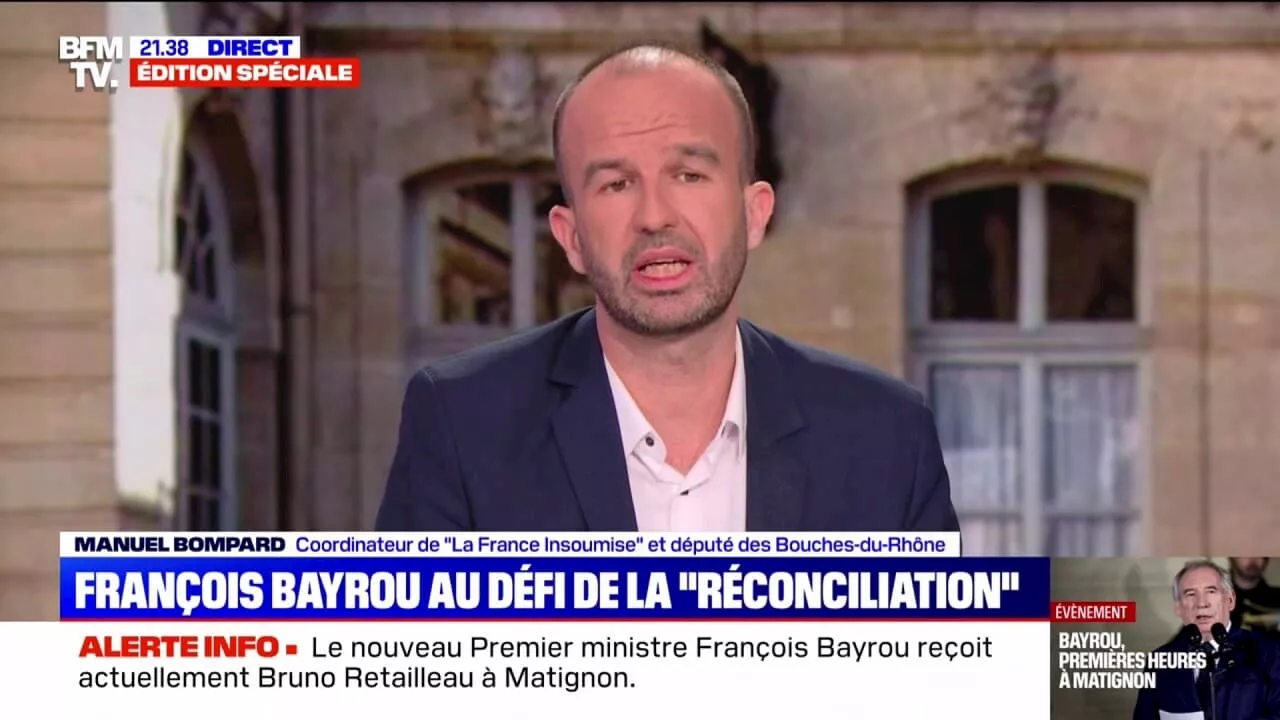 Manuel Bompard (LFI) pense que 'l'essentiel des députés du NFP' voteront une motion de censure déposée au moment du discours de politique générale de François Bayrou