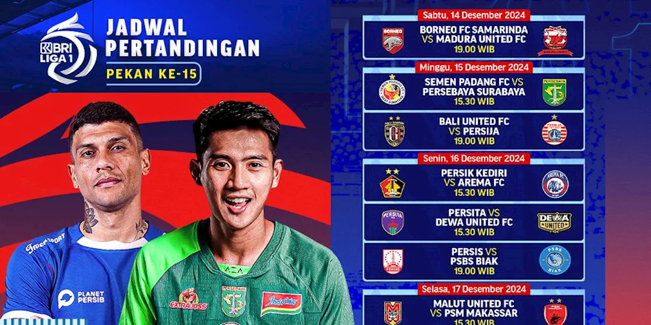 Jadwal Siaran Langsung BRI Liga 1 2024/25 Matchweek 15 di Vidio