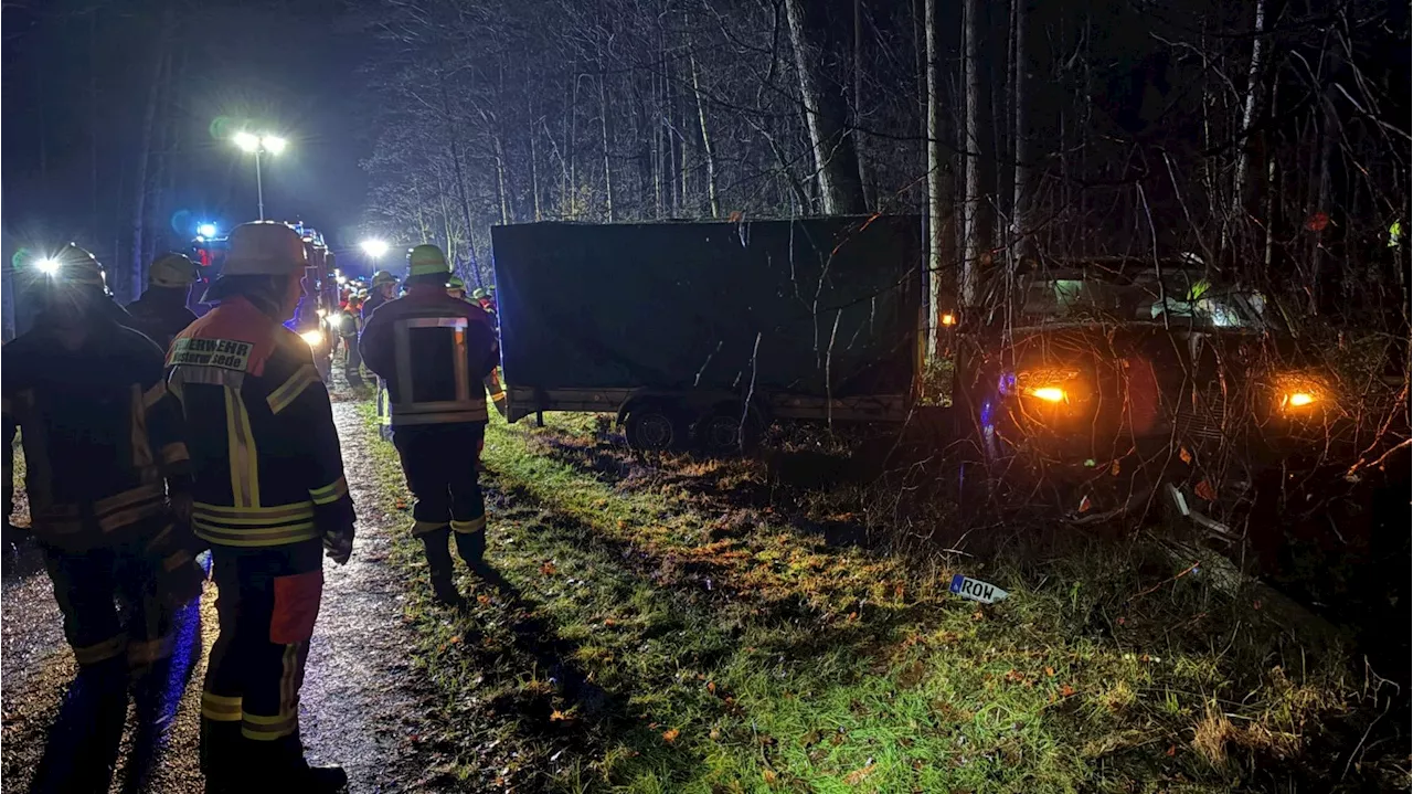 Verkehrsunfall nach Alkoholfahrt endet im Wald