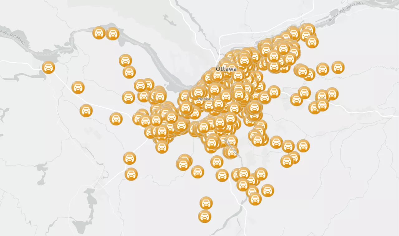 More than 1,500 vehicles reported stolen in Ottawa in 2024: Here are the hotspots for thefts