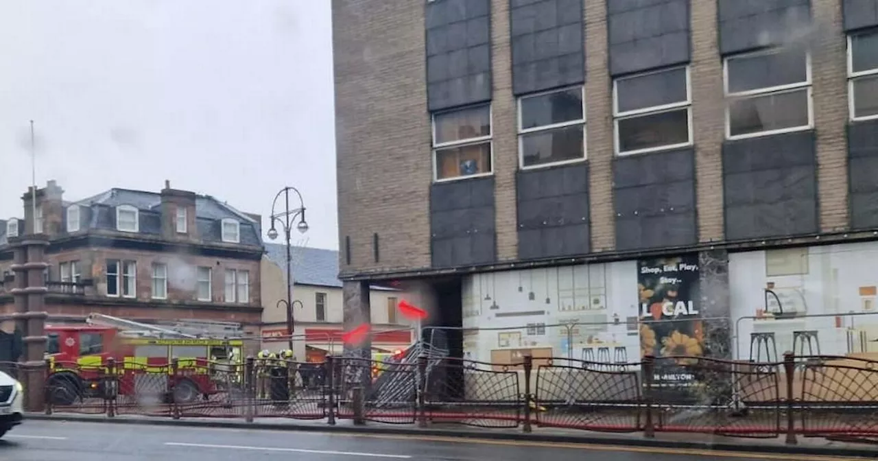 Fire crews tackle blaze at derelict former department store in Hamilton