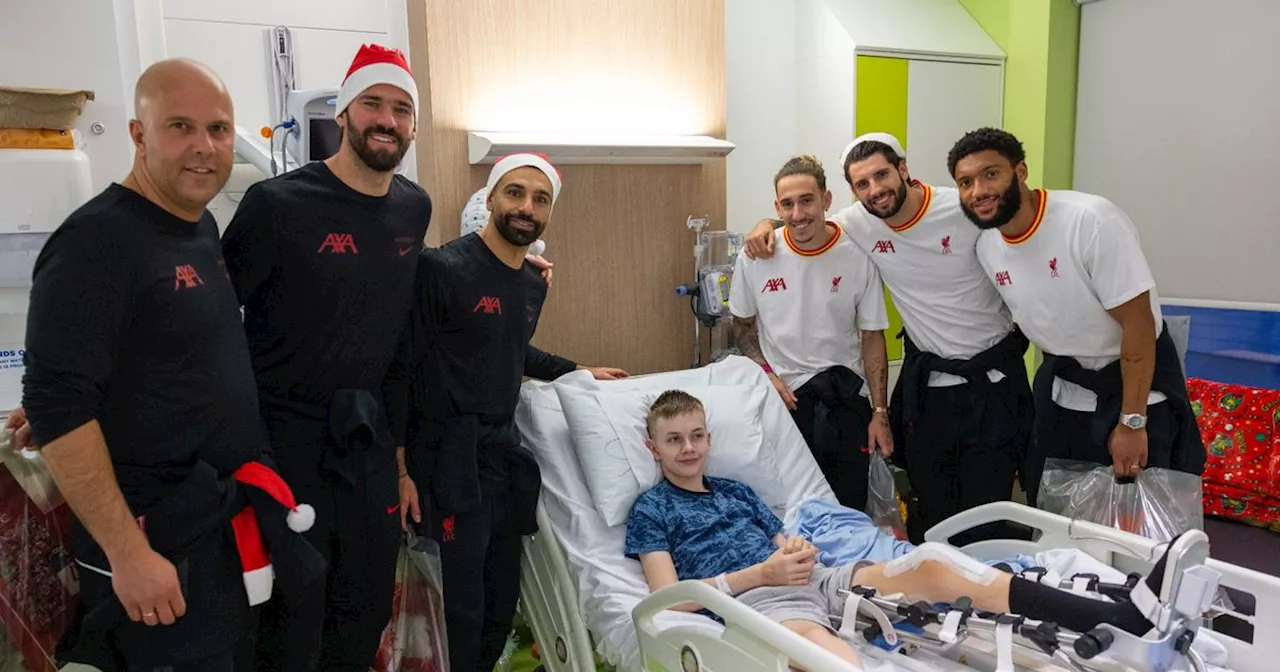 Liverpool FC players at Alder Hey as Arne Slot praises staff