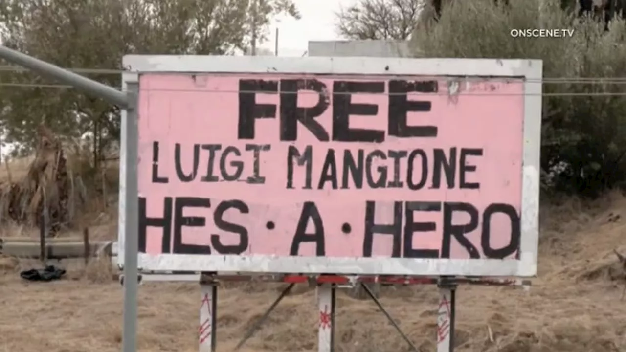 'Free Luigi Mangione' billboard seen from Southern California freeway