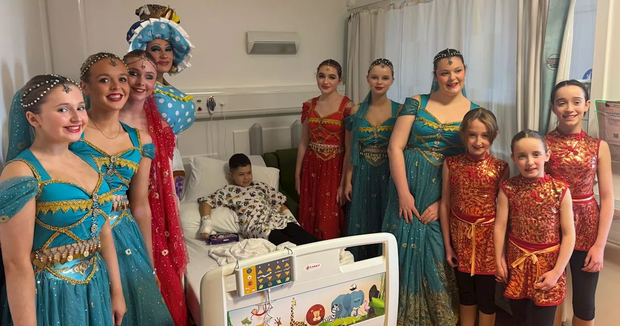 East Kilbride Aladdin cast spread festive cheer to sick kids on hospital ward