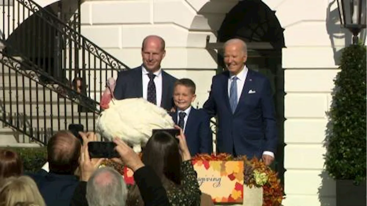 Biden pardons turkeys ‘Peach and Blossom’ in his last Thanksgiving as president