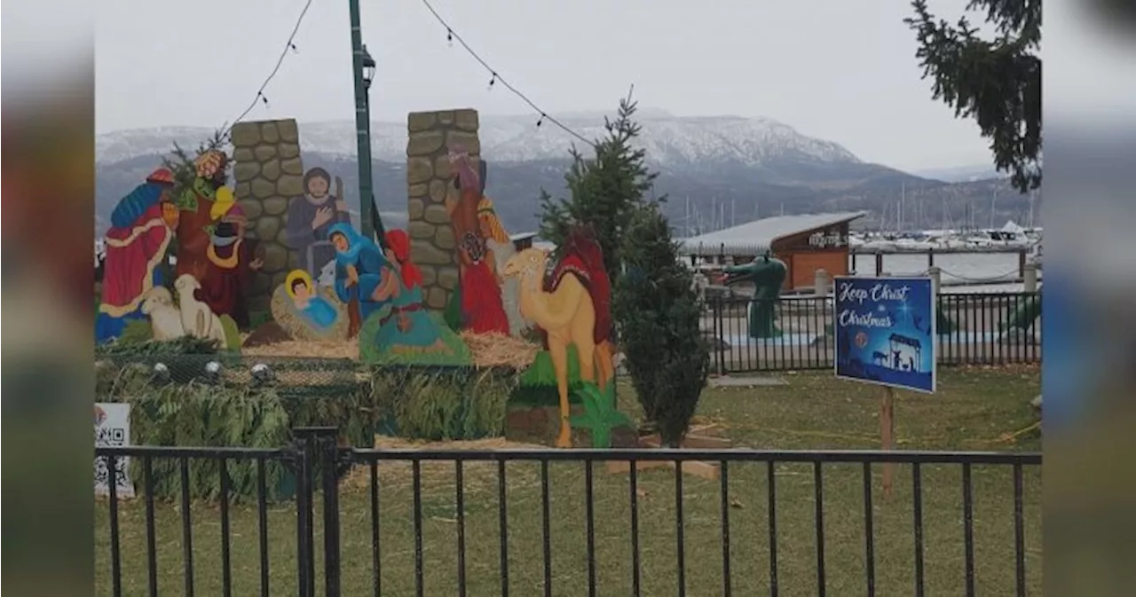 Religious Christmas sign removed from Kelowna nativity scene