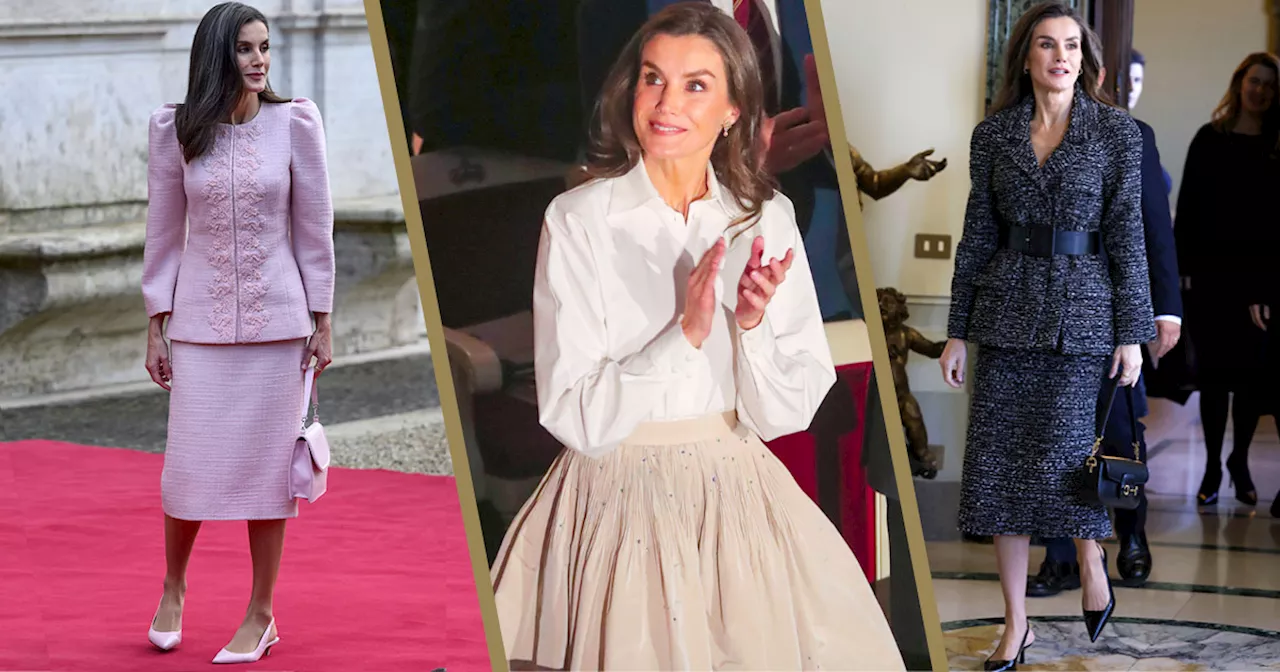 Letizia di Spagna in Italia, il 'tricolore' dei suoi Royal look più belli