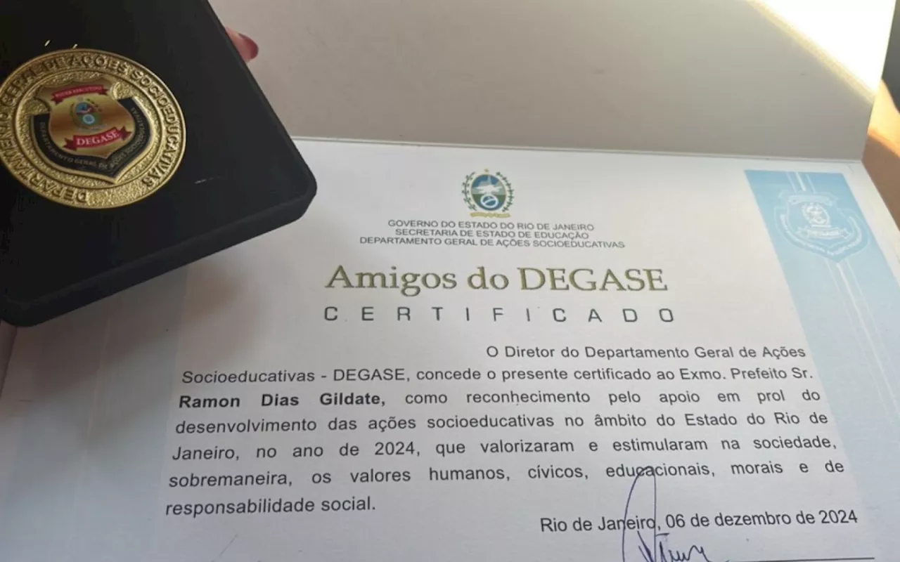 Casimiro de Abreu é homenageado no evento 'Amigos do Degase' e formaliza ações para jovens