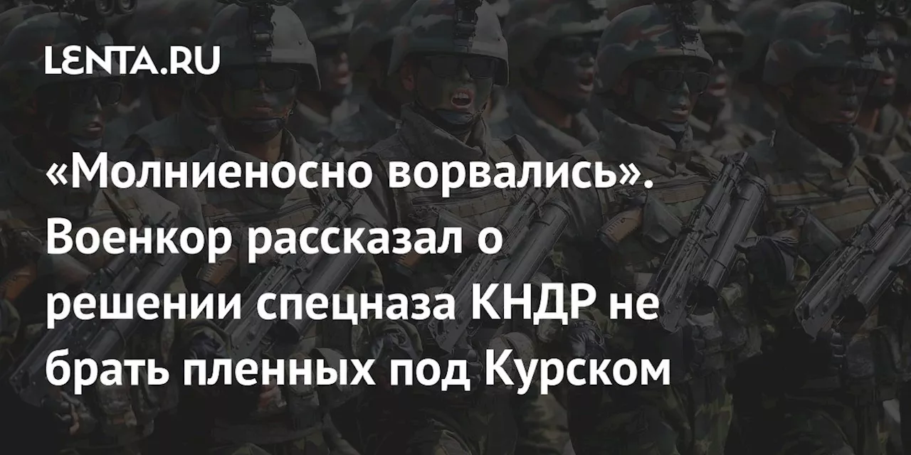 «Молниеносно ворвались». Военкор рассказал о решении спецназа КНДР не брать пленных под Курском