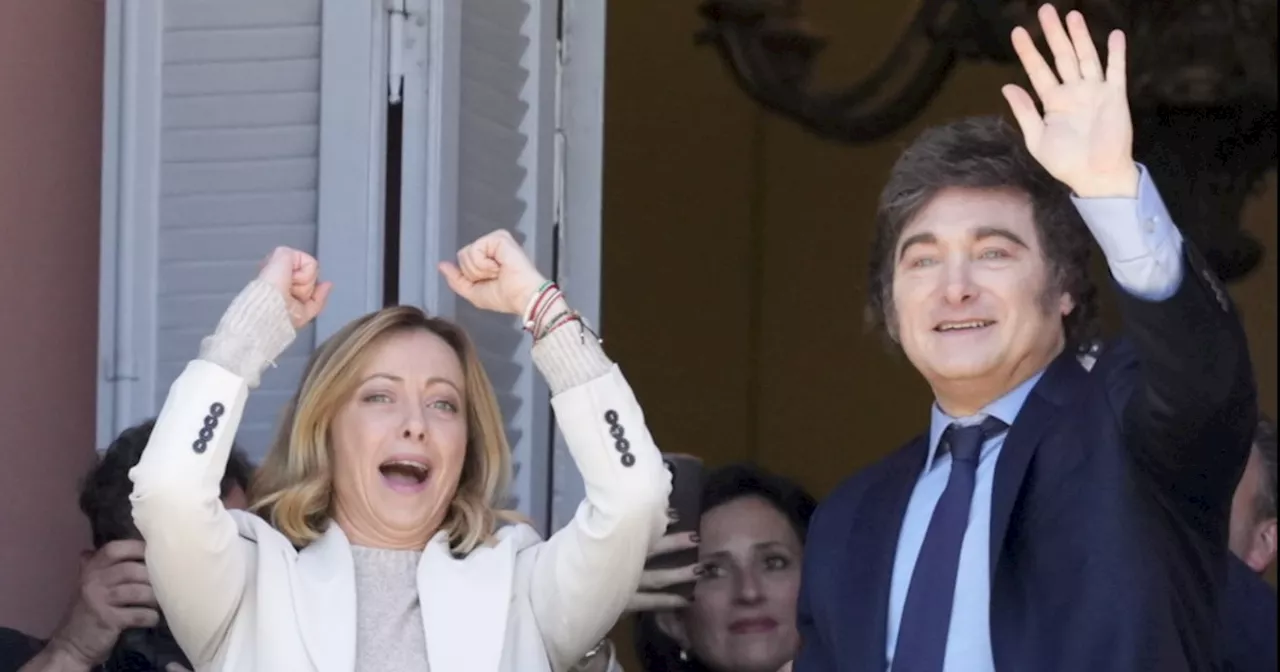 Giorgia Meloni, l&#039;incontro con Javier Milei a Palazzo Chigi: &#034;Solido partenariato&#034;