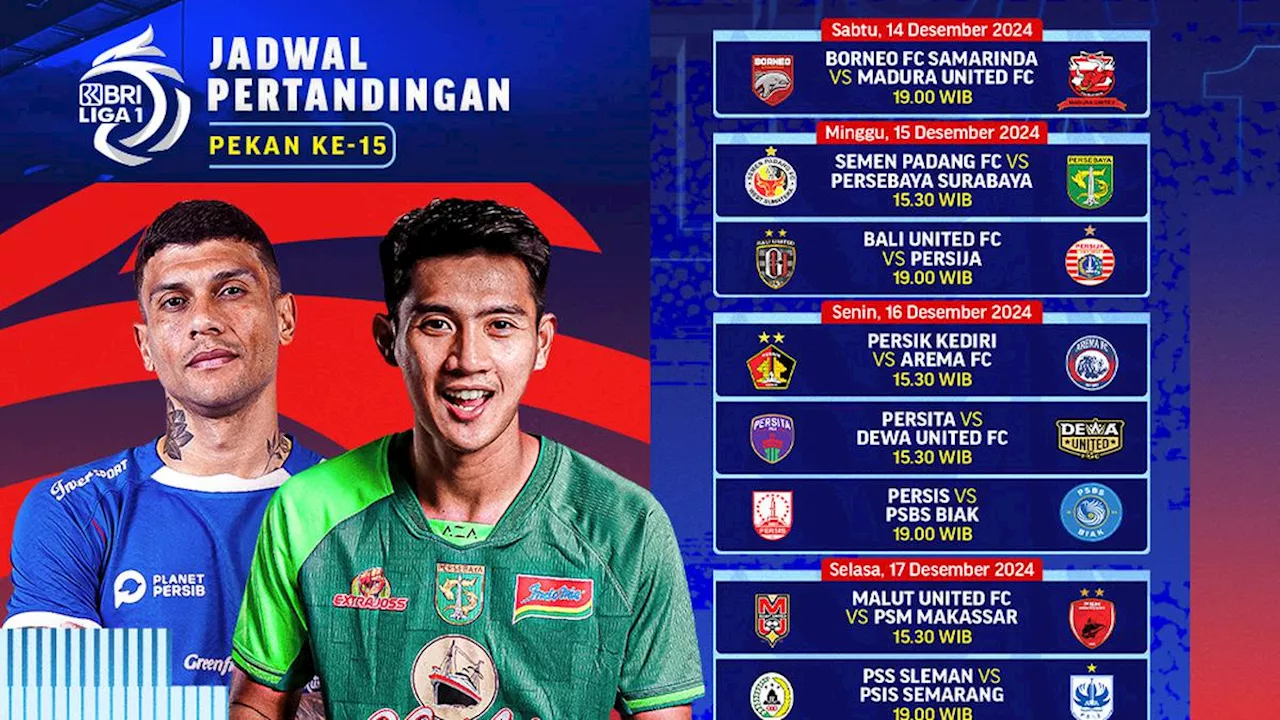 Jadwal dan Siaran Langsung BRI Liga 1 2024/2025 Pekan 15 di Vidio