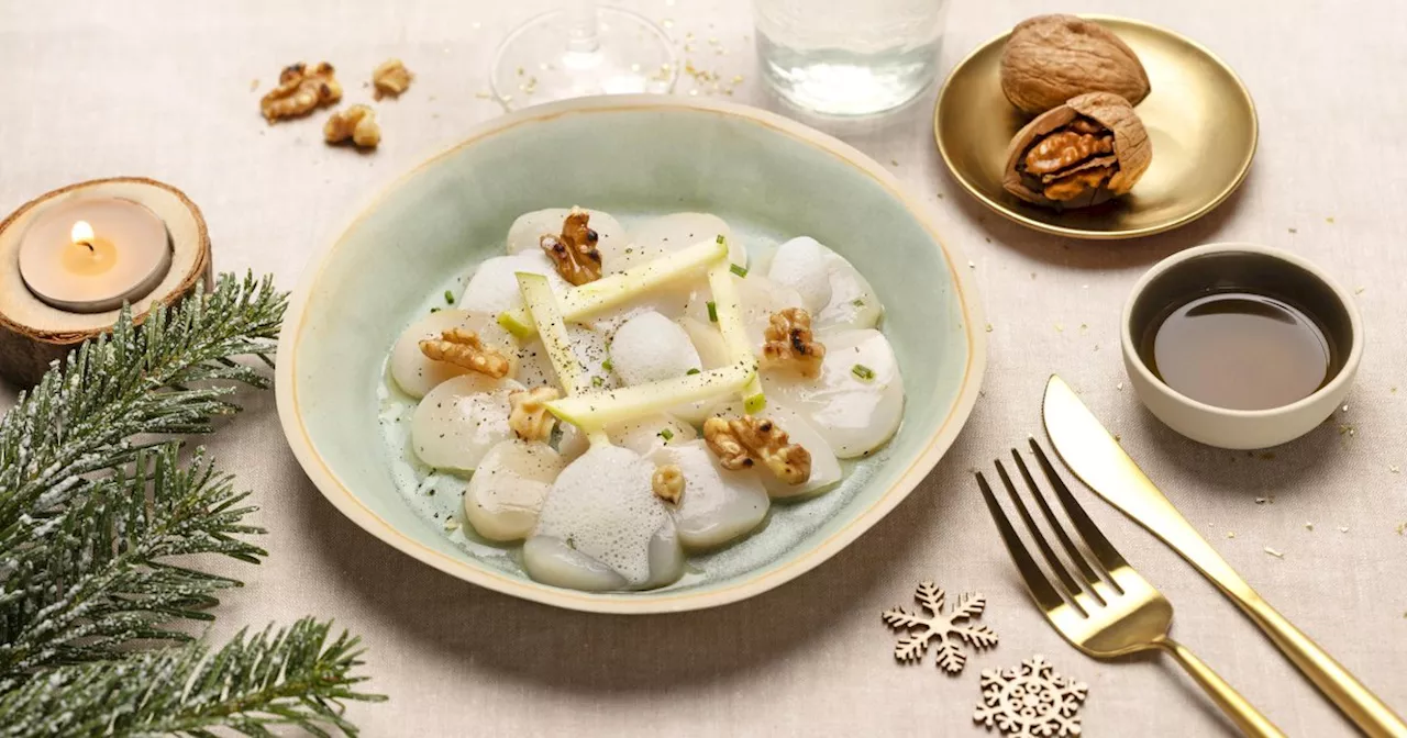 Carpaccio de noix de Saint-Jacques aux pommes vertes