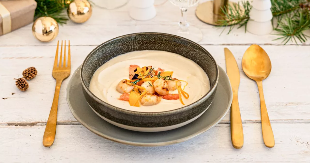 Crème aux agrumes, fromage blanc et Saint-Jacques