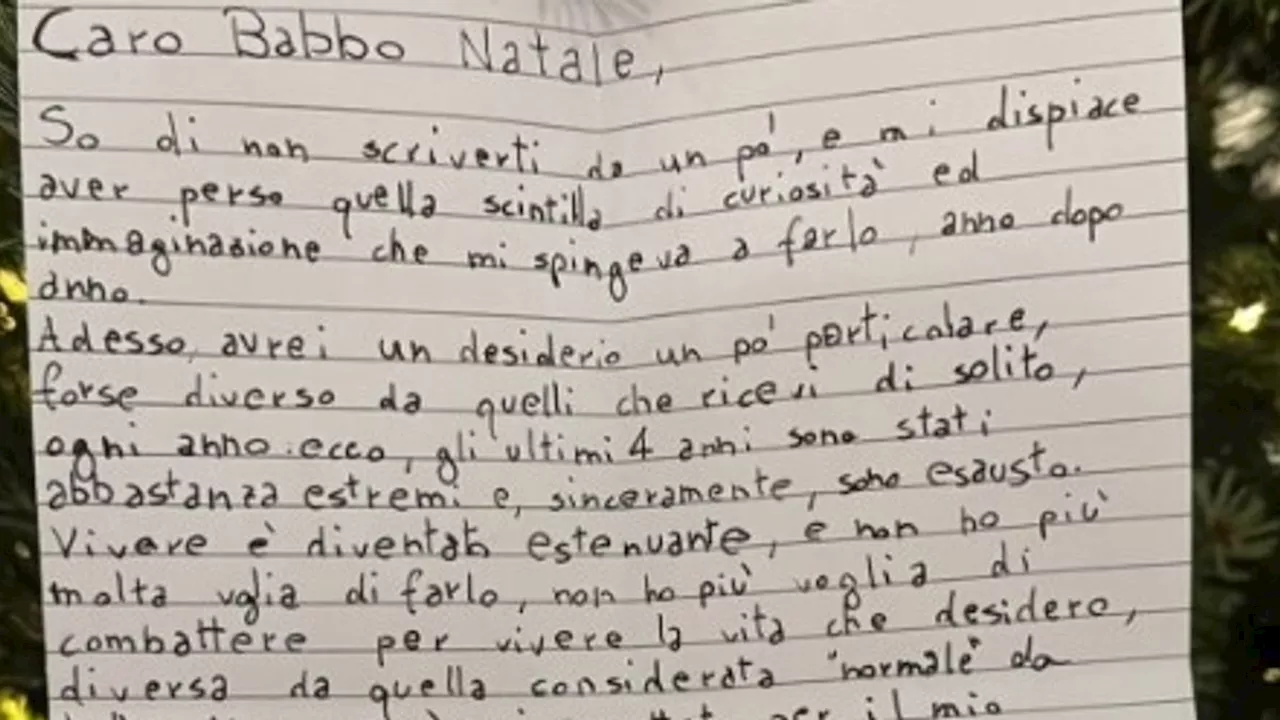 La lettera di uno studente anonimo: 'Caro Babbo Natale, non ho più voglia di vivere'