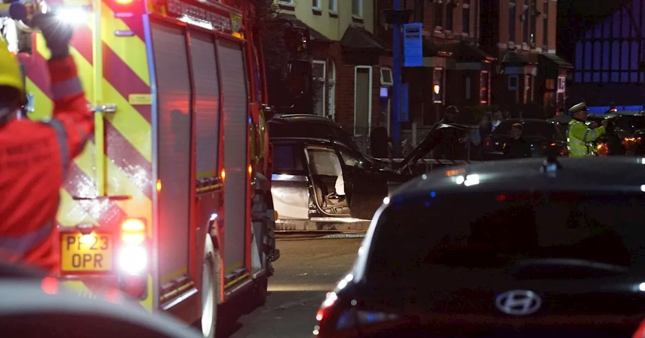 Person rushed to hospital and fire crews scrambled after collision in Eccles