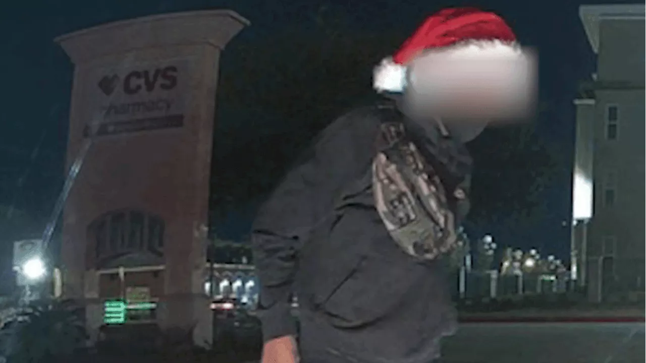 VIDEO: Thief in Santa hat steals car, caught on dash cam during chaotic joyride