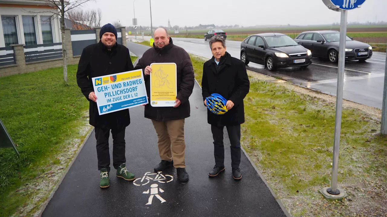 Neuer Geh- und Radweg entlang der L12 in Pillichsdorf ist fertig