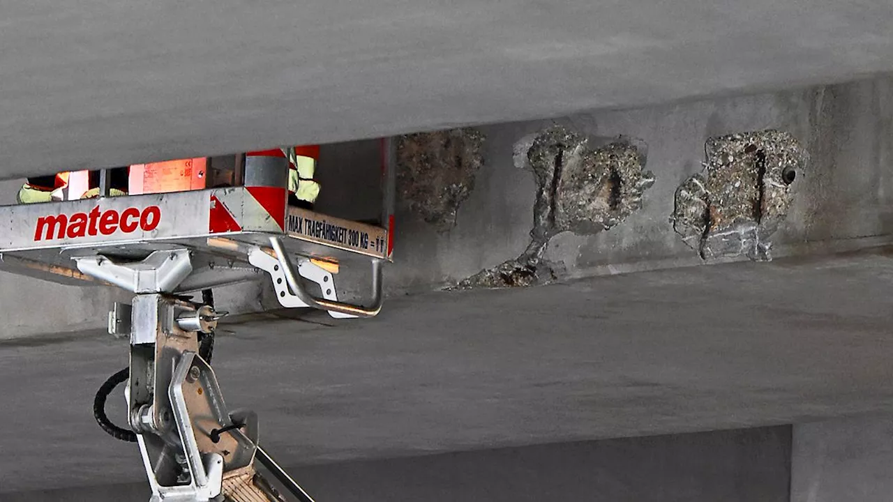 Faustgroße Betonbrocken stürzen am Kreuz Stuttgart auf Autobahn