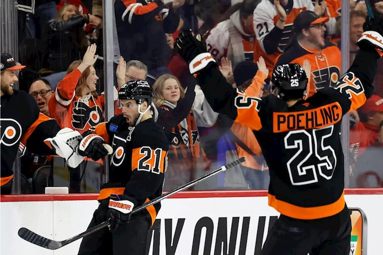 Scott Laughton scores four goals in the Flyers’ victory over the Detroit Red Wings