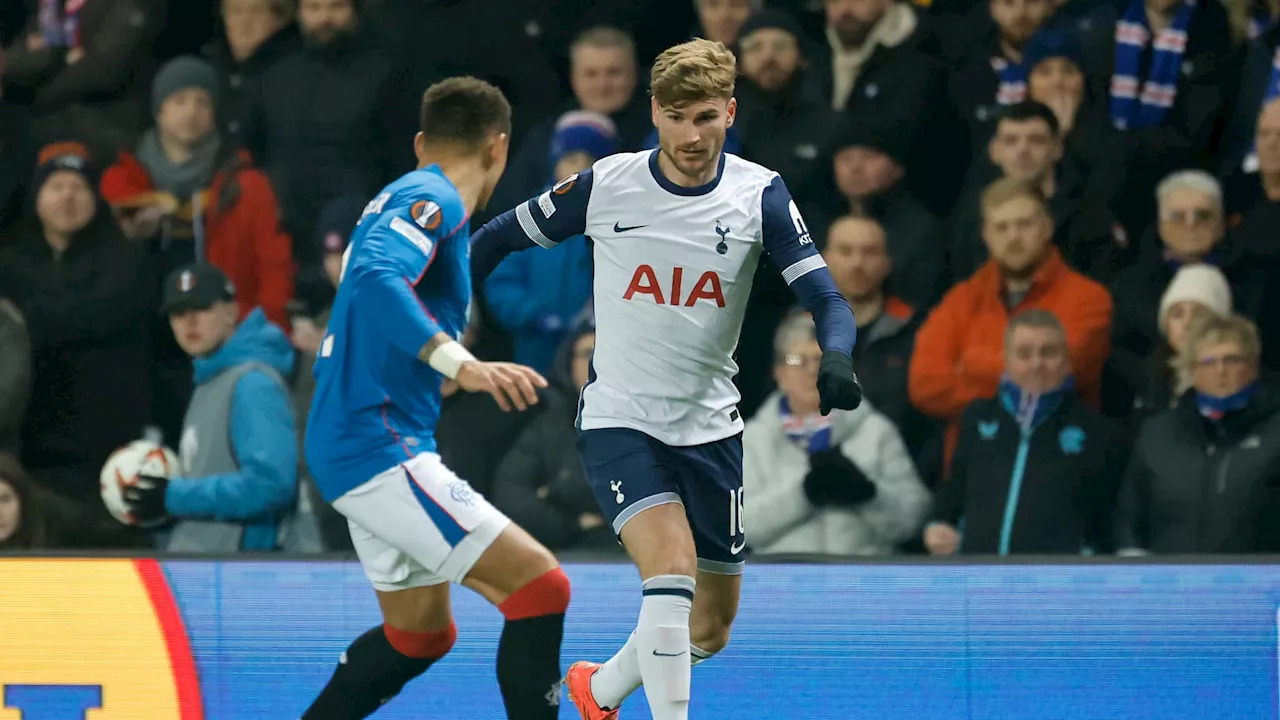 Tottenham: les grosses critiques de Postecoglou sur Werner, remplacé à la pause face aux Rangers