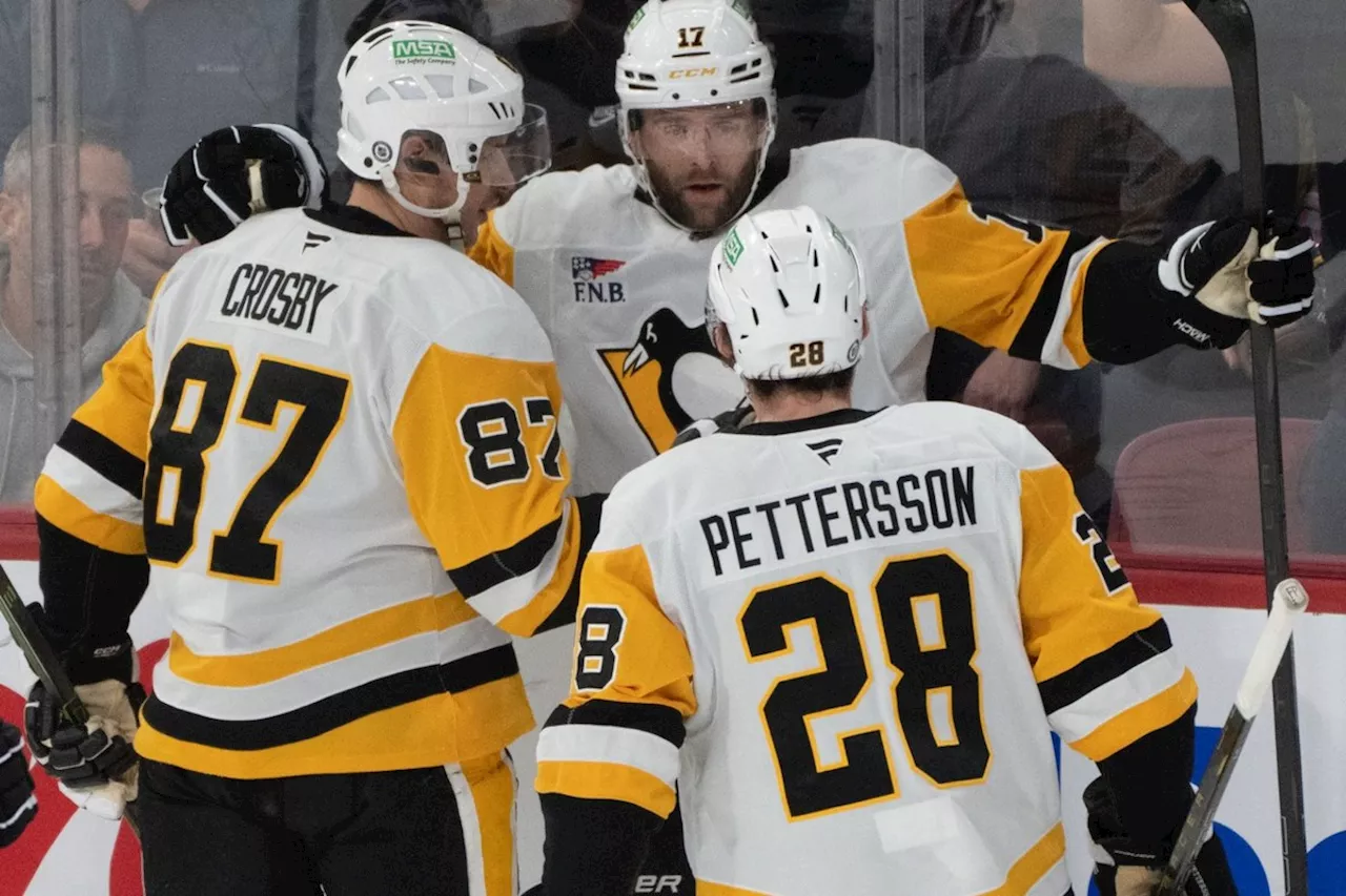 Rust scores hat trick, Penguins strike six times in third to win 9-2 over Canadiens