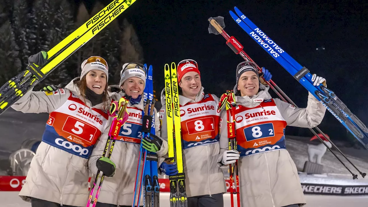 Schweizer Sprintteams in Partylaune: Podestplätze für Janik Riebli und Valerio Grond sowie für Anja Weber und Nadine Fähndrich