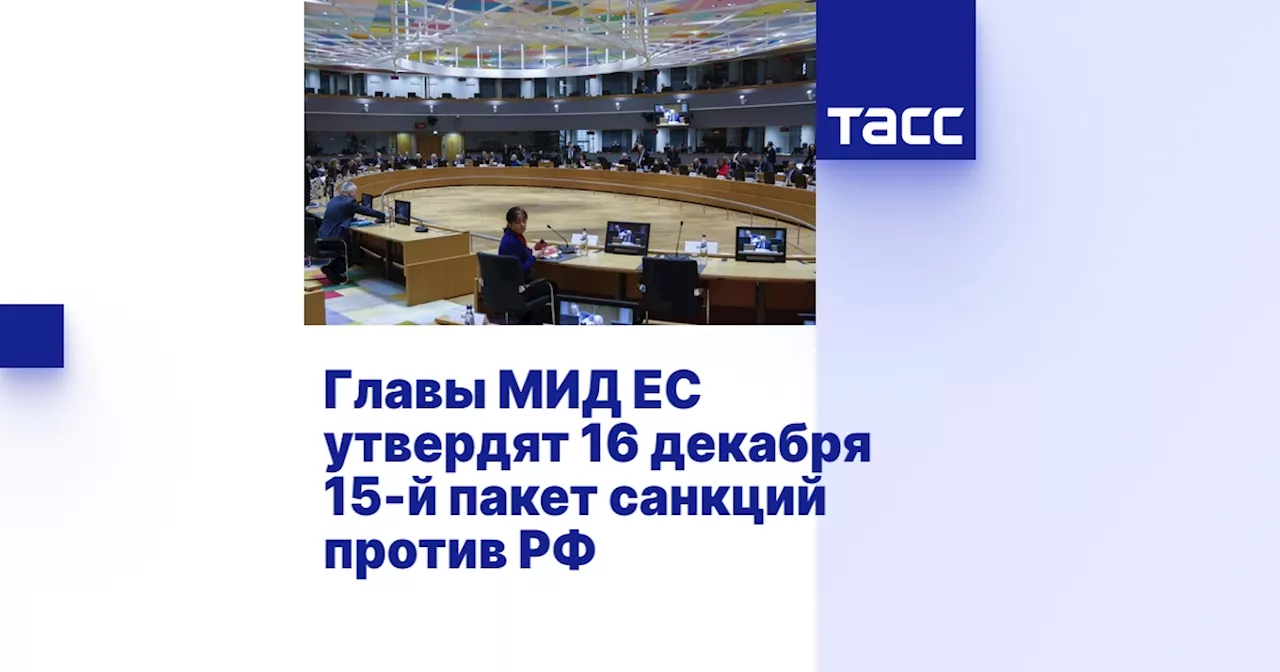 Главы МИД ЕС утвердят 16 декабря 15-й пакет санкций против РФ