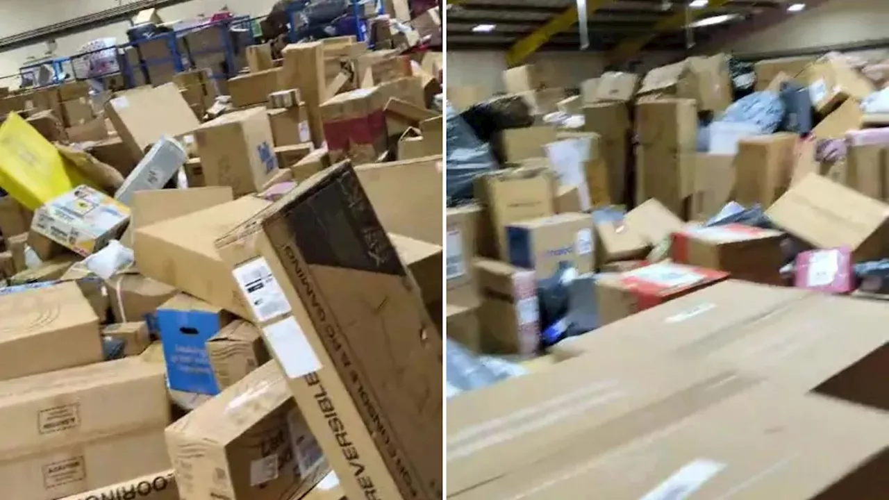 Shock video shows mountains of undelivered parcels amid Christmas chaos at Scots Yodel depot...