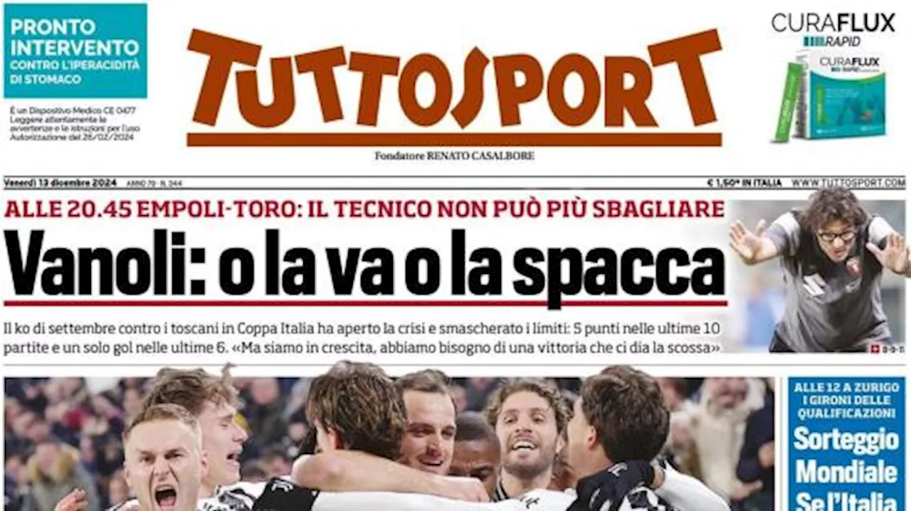 Tuttosport in apertura sulle parole di Elkann: 'Così è bello vedere la Juve'