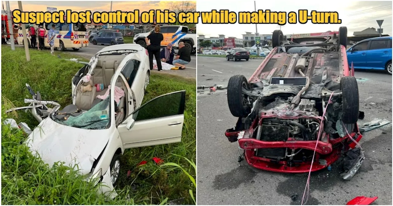 Mother Tragically Killed & Car Roof Completely Torn Off After Myvi Driver in His 20s Crashes Into Her