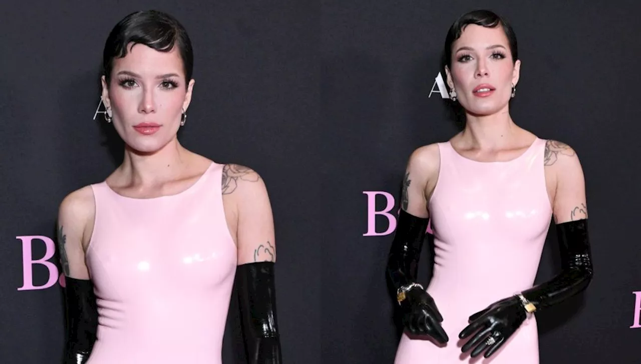 Halsey Favors Fetish Inspiration in Pink Latex Minidress and Gloves at ‘Babygirl’ Los Angeles Premiere