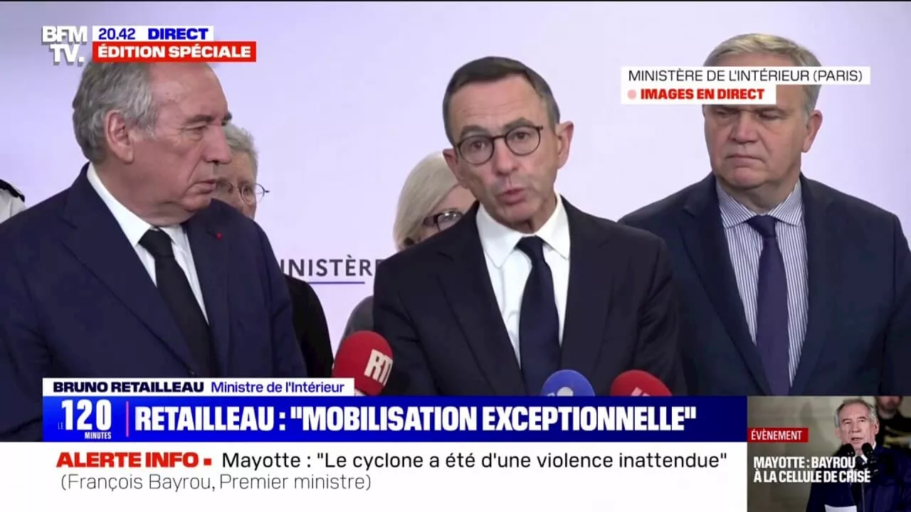 Cyclone à Mayotte: 'L'hôpital a été endommagé (...) mais l'électricité est revenue', affirme Bruno Retailleau